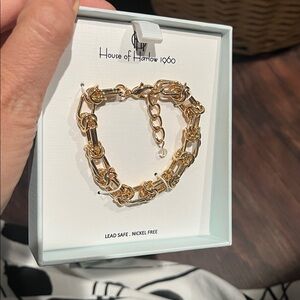 NWT House of Harlow 1960 gold tone chain link bracelet